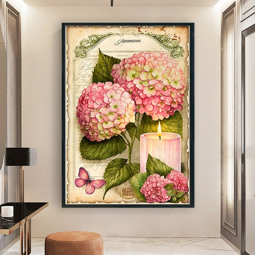 Vintage Poster - Hydrangea - 11CT Stamped Cross Stitch 40*60CM