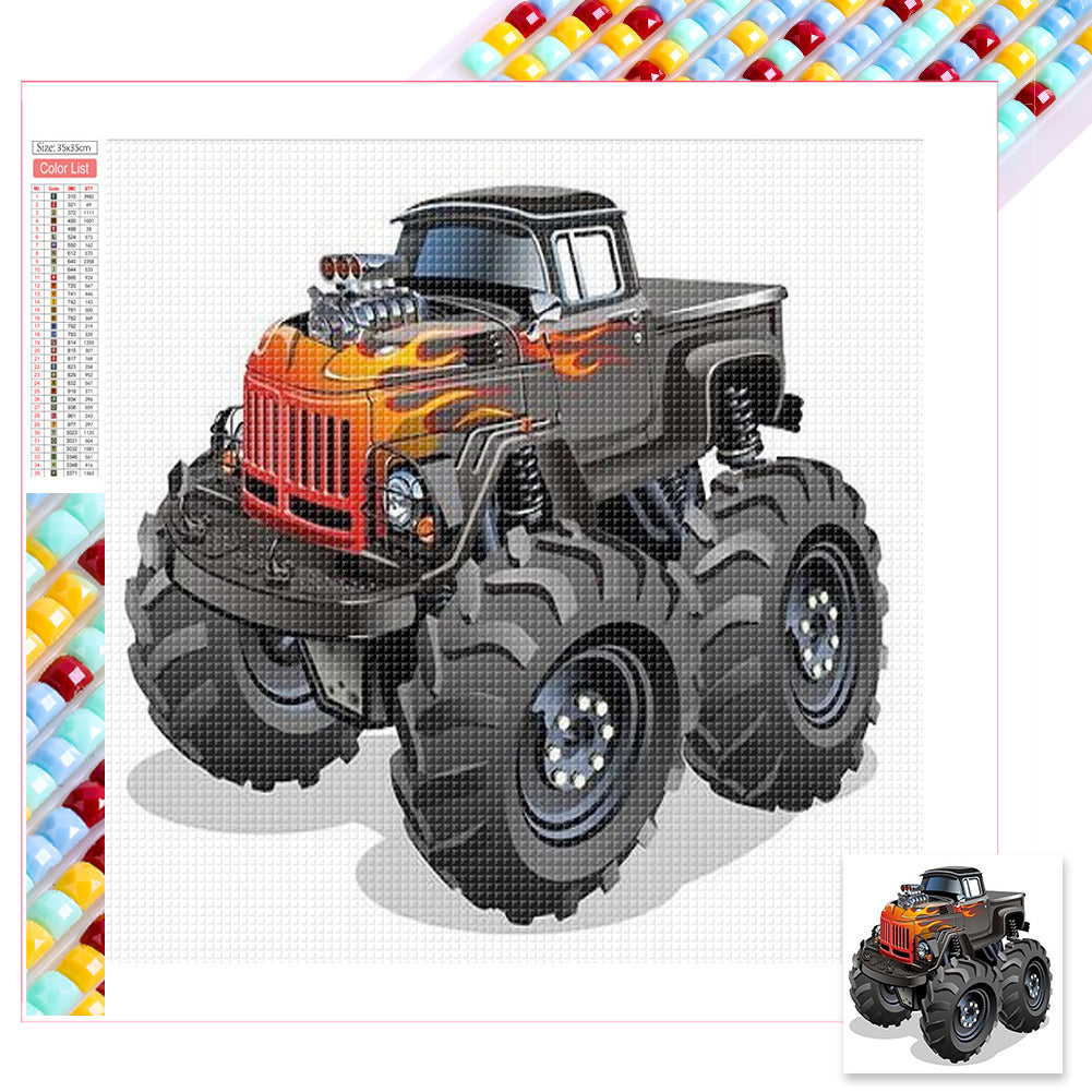 Monster Truck - Full Square Drill Diamond Painting 35*35CM