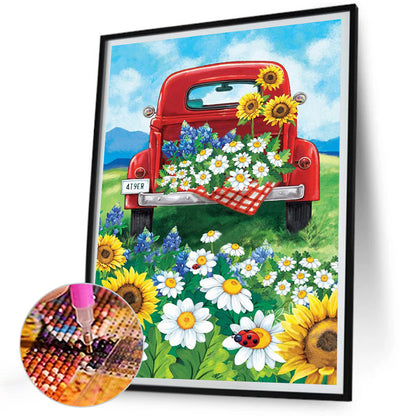 Sunflower Truck - Full Square Drill Diamond Painting 30*40CM