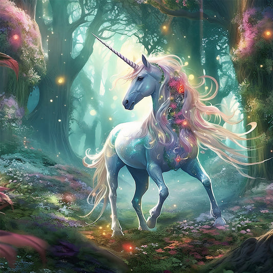 Forest Unicorn - Full Round Drill Diamond Painting 40*40CM