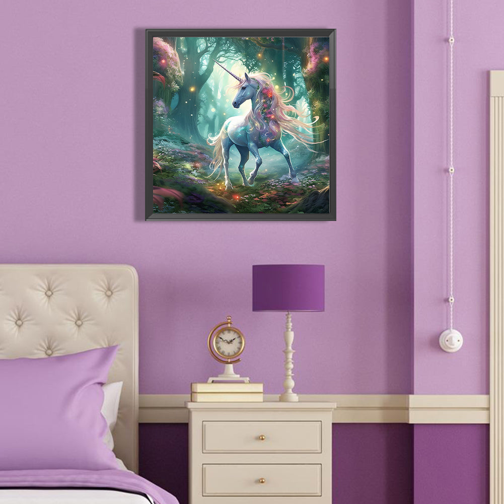 Forest Unicorn - Full Round Drill Diamond Painting 40*40CM