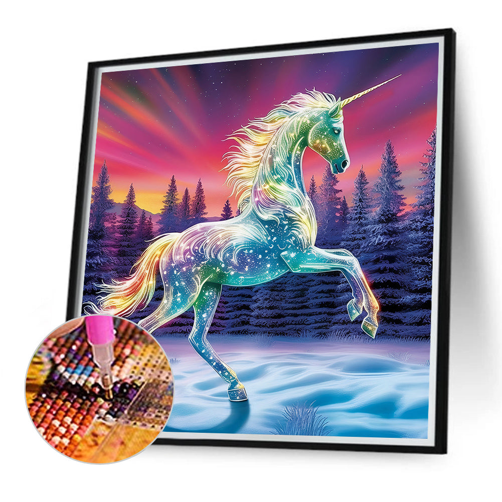 Forest Unicorn - Full Round Drill Diamond Painting 40*40CM