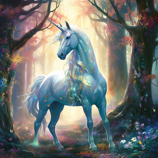 Forest Unicorn - Full Round Drill Diamond Painting 40*40CM