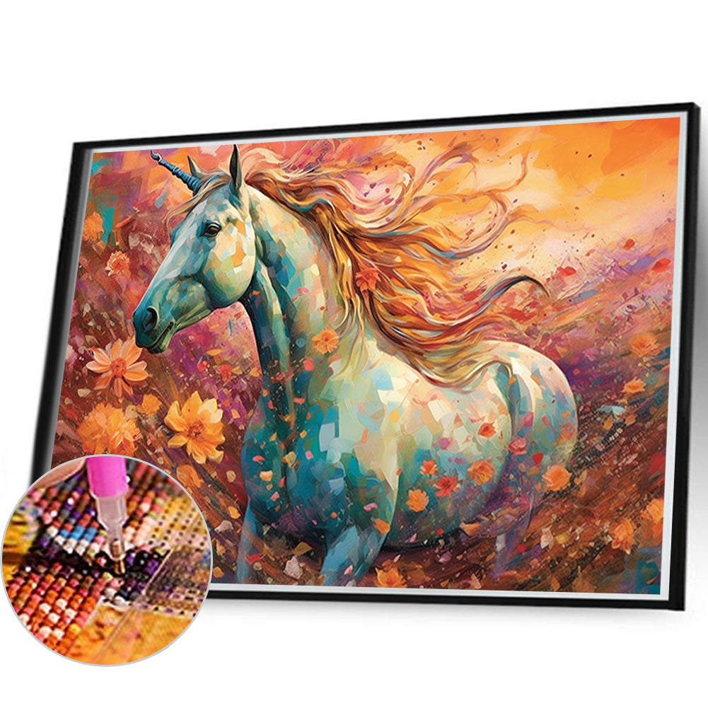 Dream Garden Unicorn - Full Round Drill Diamond Painting 60*40CM