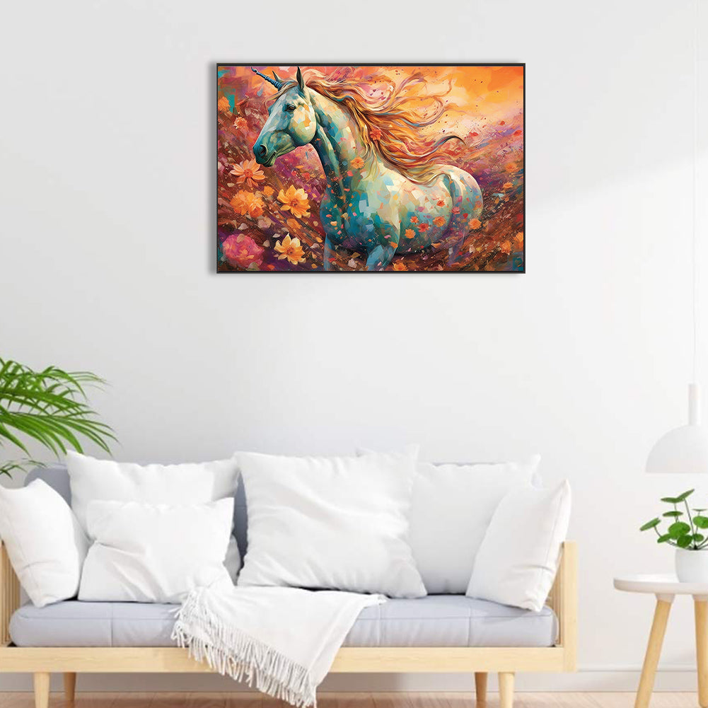 Dream Garden Unicorn - Full Round Drill Diamond Painting 60*40CM