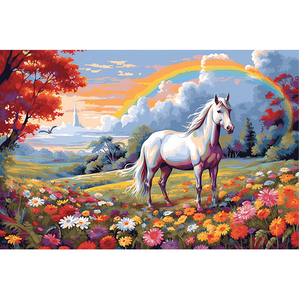 Dream Garden Unicorn - Full Round Drill Diamond Painting 60*40CM