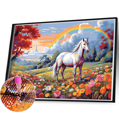 Dream Garden Unicorn - Full Round Drill Diamond Painting 60*40CM