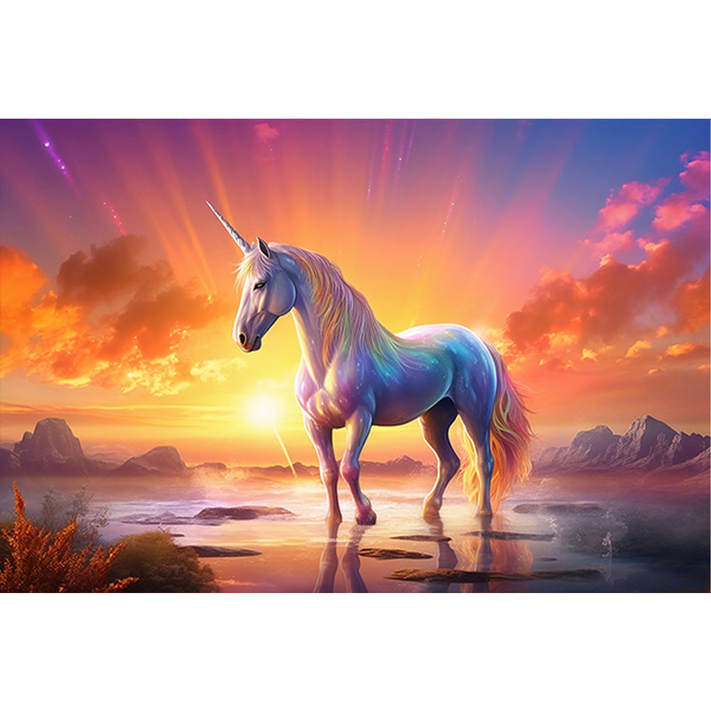 Dream Garden Unicorn - Full Round Drill Diamond Painting 60*40CM