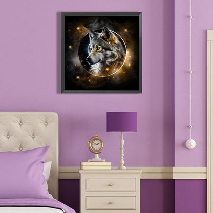Dark Night Wolf - Full Round Drill Diamond Painting 40*40CM