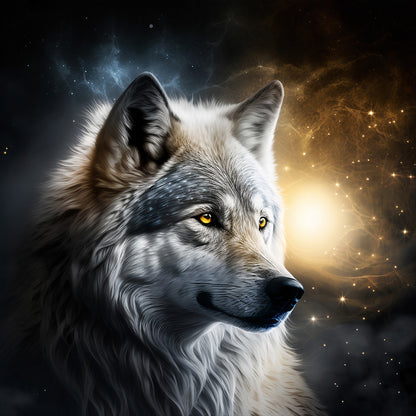 Dark Night Wolf - Full Round Drill Diamond Painting 40*40CM