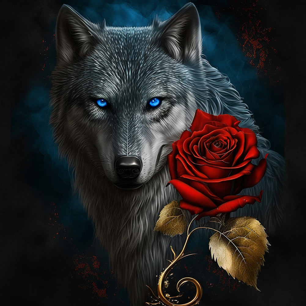 Dark Night Wolf - Full Round Drill Diamond Painting 40*40CM