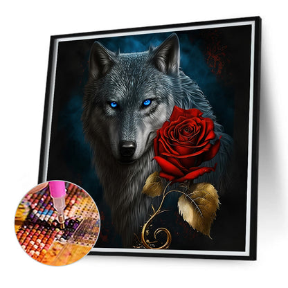Dark Night Wolf - Full Round Drill Diamond Painting 40*40CM