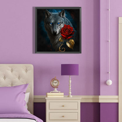 Dark Night Wolf - Full Round Drill Diamond Painting 40*40CM