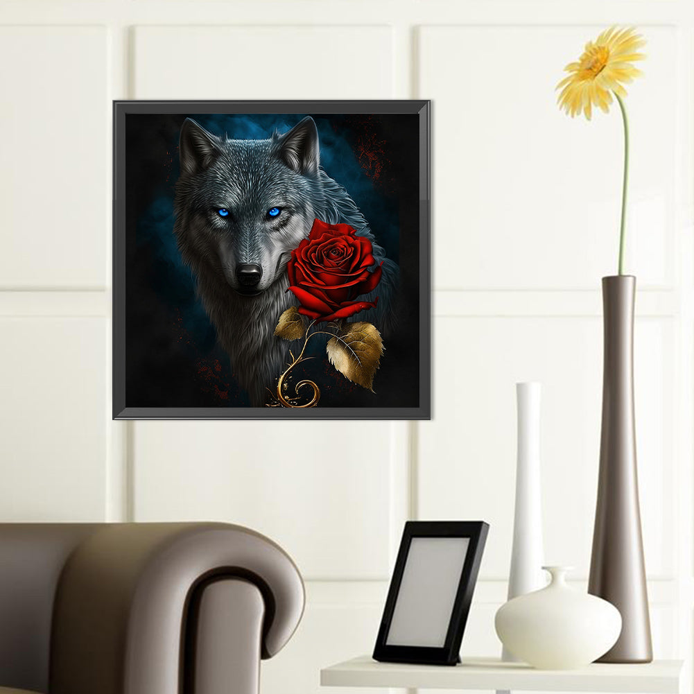 Dark Night Wolf - Full Round Drill Diamond Painting 40*40CM