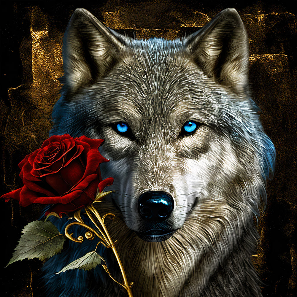 Dark Night Wolf - Full Round Drill Diamond Painting 40*40CM