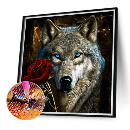 Dark Night Wolf - Full Round Drill Diamond Painting 40*40CM