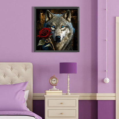 Dark Night Wolf - Full Round Drill Diamond Painting 40*40CM