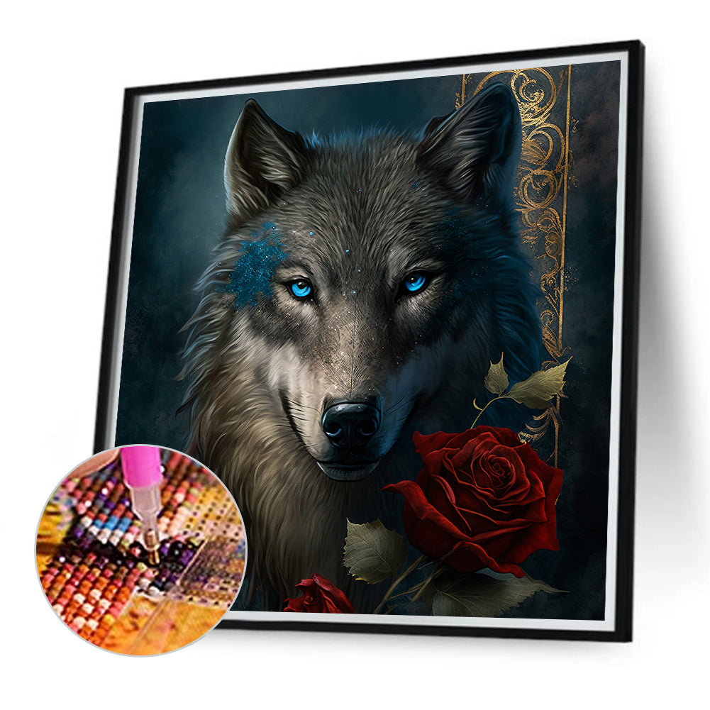 Dark Night Wolf - Full Round Drill Diamond Painting 40*40CM