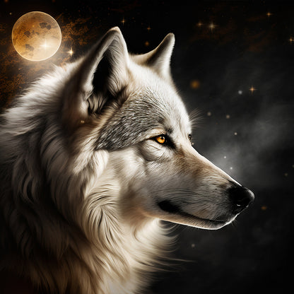 Dark Night Wolf - Full Round Drill Diamond Painting 40*40CM