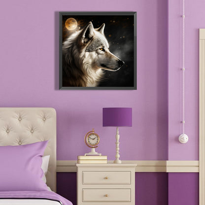 Dark Night Wolf - Full Round Drill Diamond Painting 40*40CM