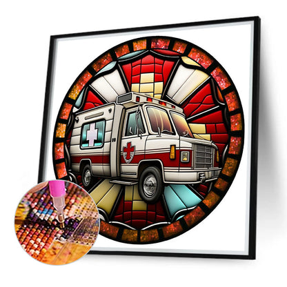 Round Ambulance - Full Round Drill Diamond Painting 40*40CM