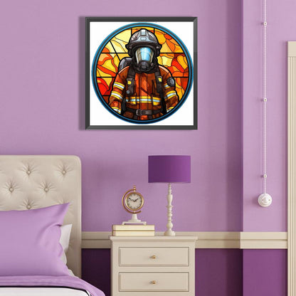 Medallion Firefighter - Full Round Drill Diamond Painting 40*40CM