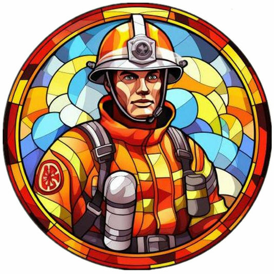 Medallion Firefighter - Full Round Drill Diamond Painting 40*40CM