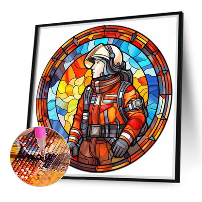 Medallion Firefighter - Full Round Drill Diamond Painting 40*40CM