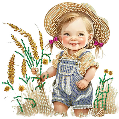 Farm Cowboy Kids - Special Shaped Drill Diamond Painting 30*30CM