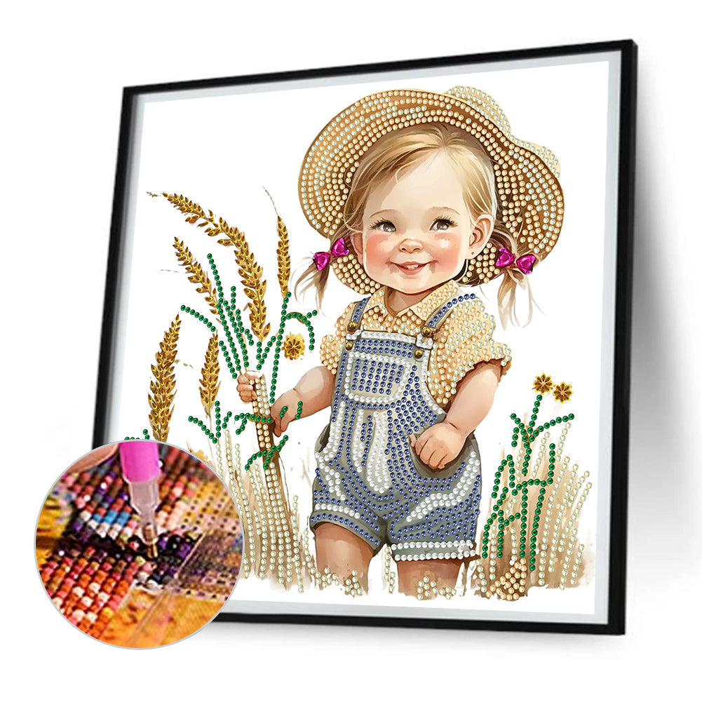 Farm Cowboy Kids - Special Shaped Drill Diamond Painting 30*30CM