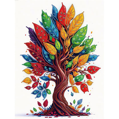 Tree Of Life Colorflower - Special Shaped Drill Diamond Painting 30*40CM