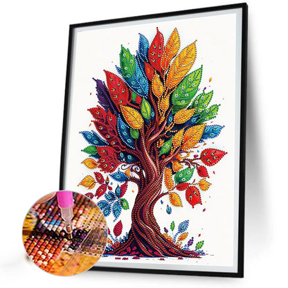 Tree Of Life Colorflower - Special Shaped Drill Diamond Painting 30*40CM