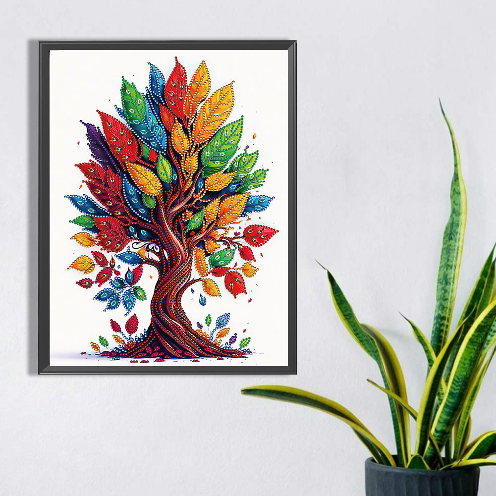 Tree Of Life Colorflower - Special Shaped Drill Diamond Painting 30*40CM