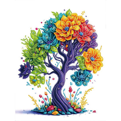 Tree Of Life Colorflower - Special Shaped Drill Diamond Painting 30*40CM