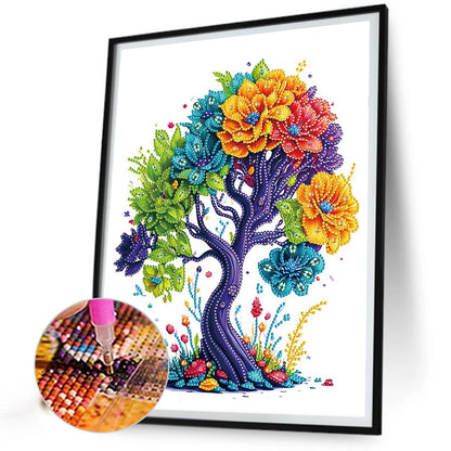 Tree Of Life Colorflower - Special Shaped Drill Diamond Painting 30*40CM