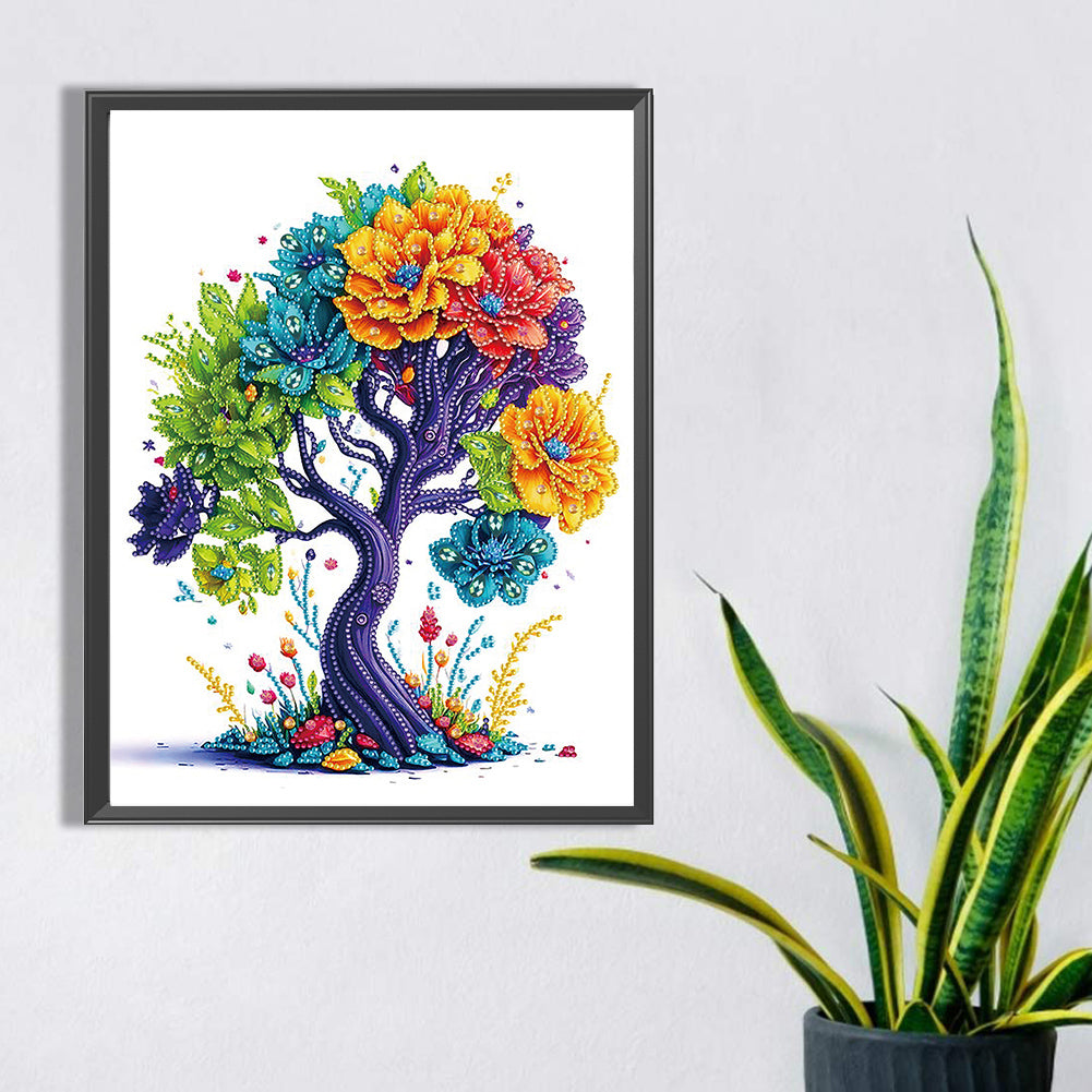 Tree Of Life Colorflower - Special Shaped Drill Diamond Painting 30*40CM