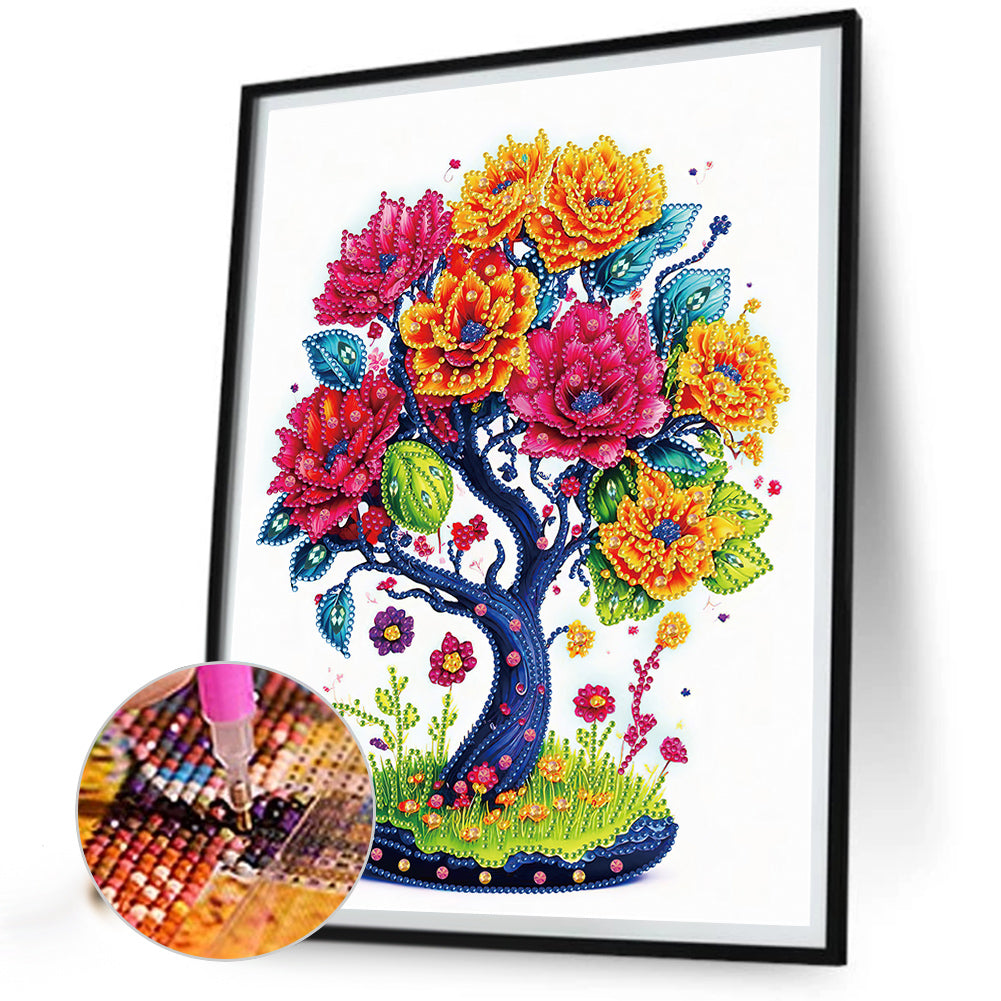 Tree Of Life Colorflower - Special Shaped Drill Diamond Painting 30*40CM