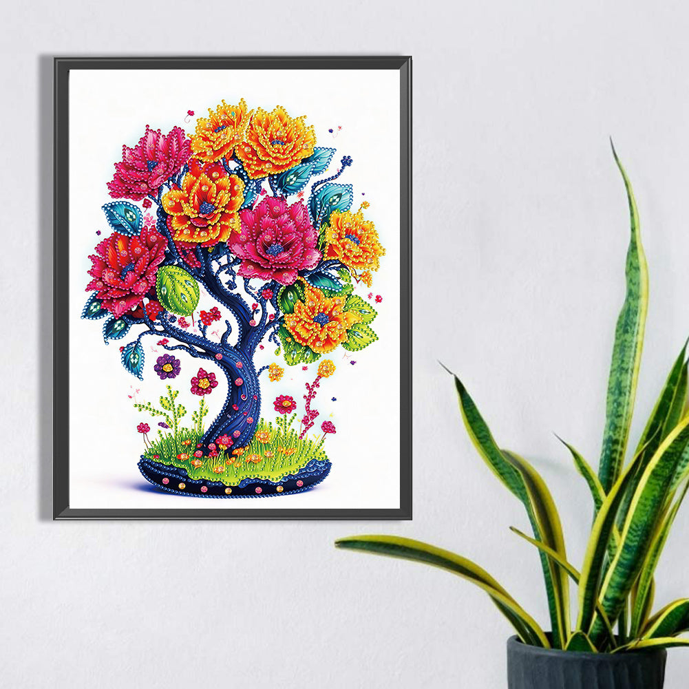 Tree Of Life Colorflower - Special Shaped Drill Diamond Painting 30*40CM