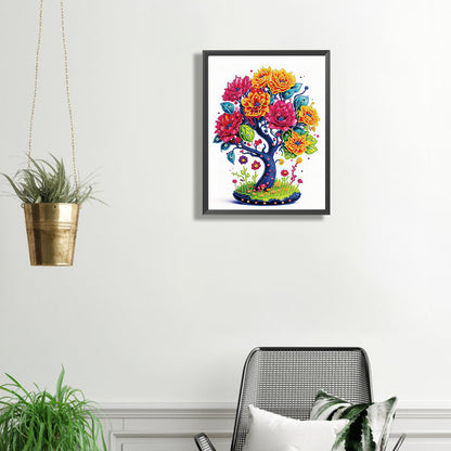 Tree Of Life Colorflower - Special Shaped Drill Diamond Painting 30*40CM