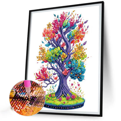 Tree Of Life¡¤Colorful Tree - Special Shaped Drill Diamond Painting 30*40CM