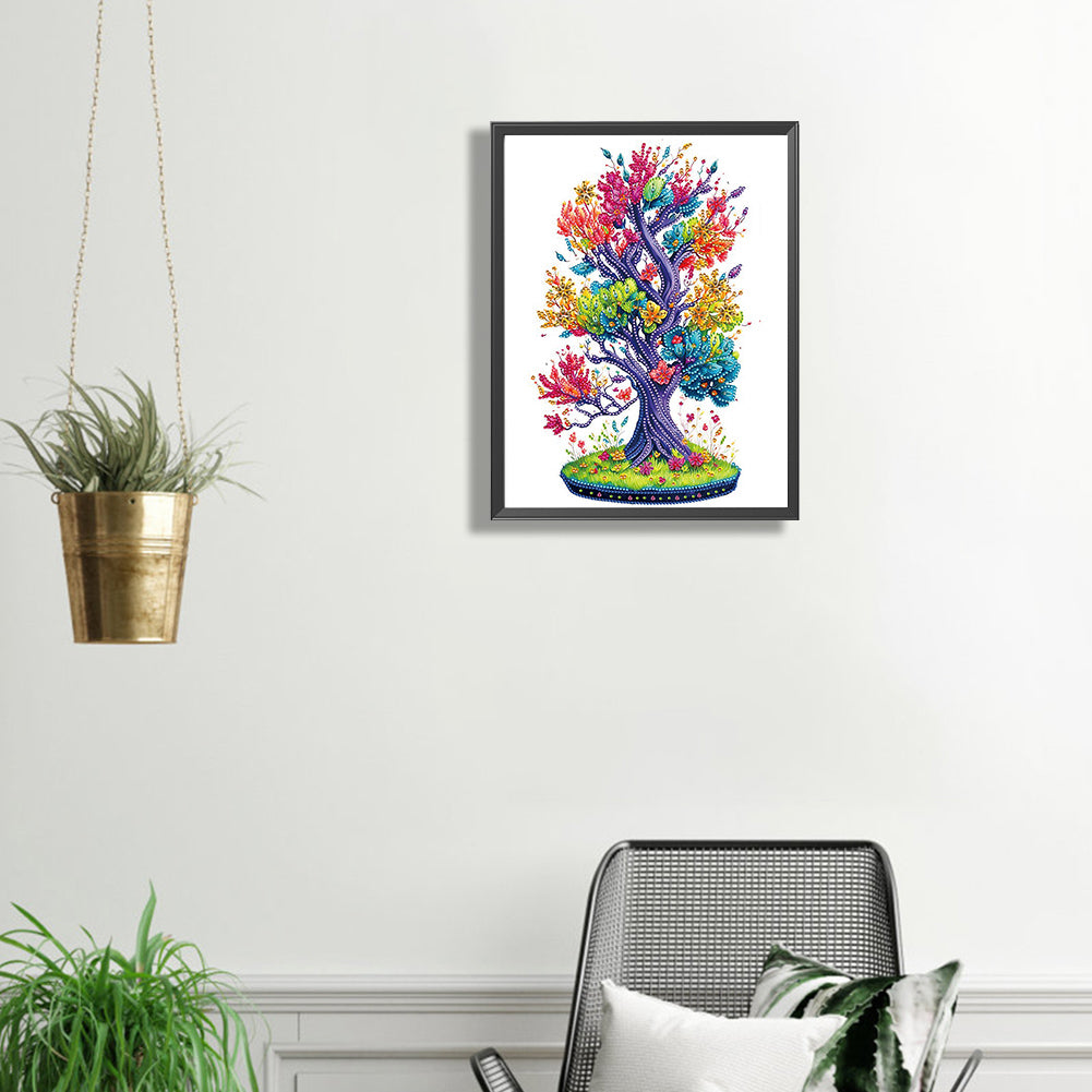 Tree Of Life¡¤Colorful Tree - Special Shaped Drill Diamond Painting 30*40CM