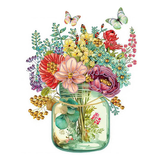 Vase And Flowers - Special Shaped Drill Diamond Painting 30*40CM