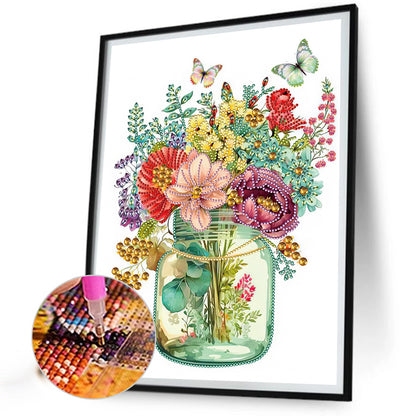 Vase And Flowers - Special Shaped Drill Diamond Painting 30*40CM