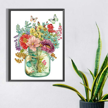 Vase And Flowers - Special Shaped Drill Diamond Painting 30*40CM