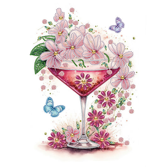 Cup And Flower - Special Shaped Drill Diamond Painting 30*40CM