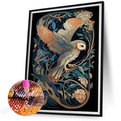 Owl - Full Round Drill Diamond Painting 30*40CM