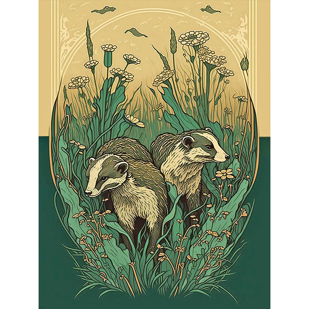Badger - Full Round Drill Diamond Painting 30*40CM