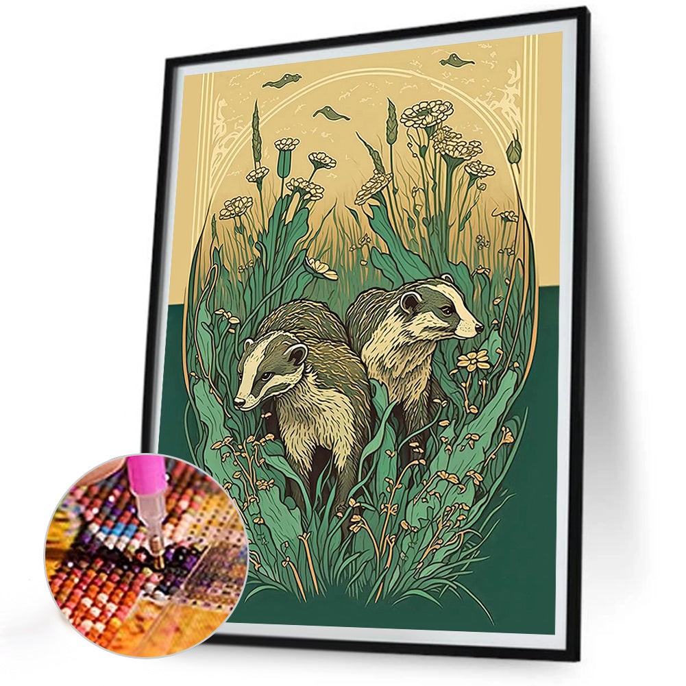Badger - Full Round Drill Diamond Painting 30*40CM