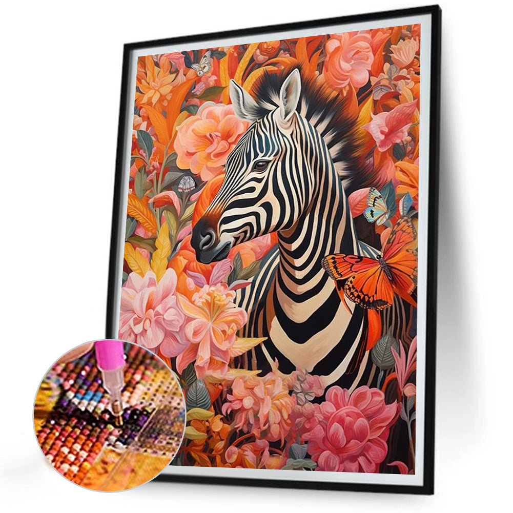 Zebra - Full Round Drill Diamond Painting 30*40CM