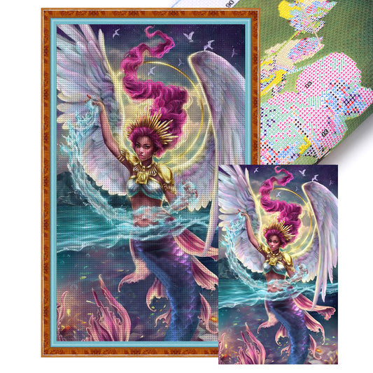 Angel Mermaid - 11CT Stamped Cross Stitch 55*90CM